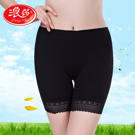 浪莎安全褲防走光女春夏款 蕾絲三分打底褲大碼保險褲短褲
